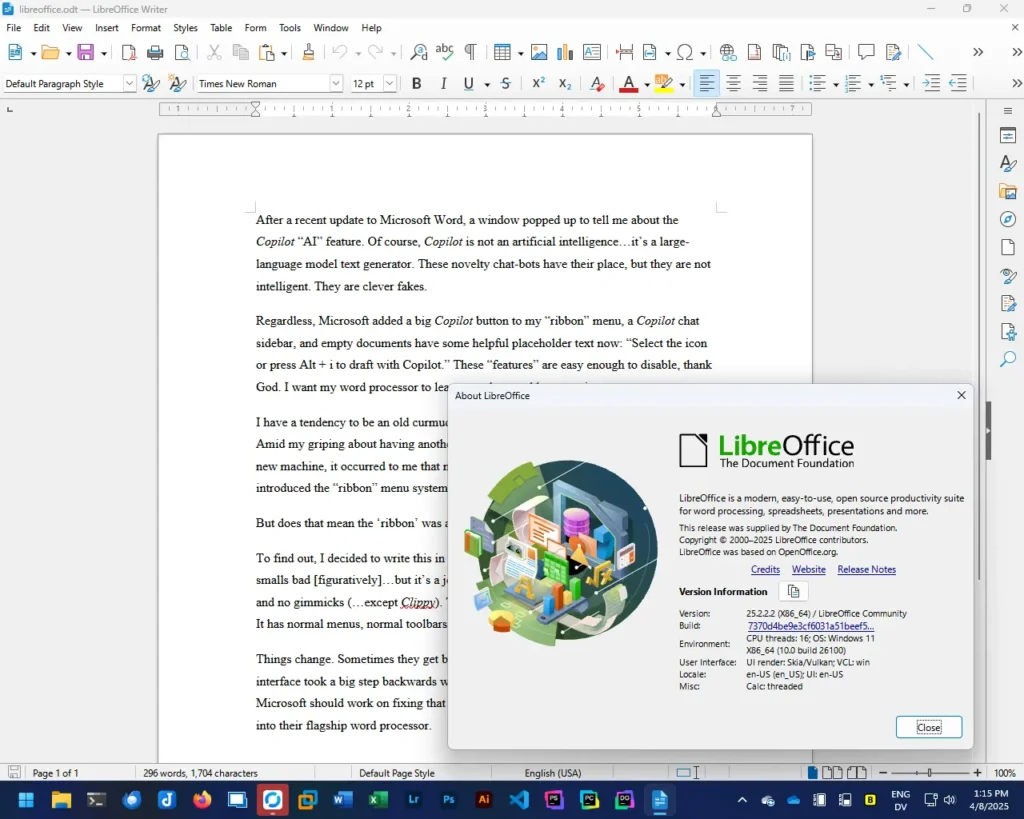 LibreOffice on Windows 11