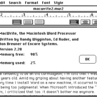 MacWrite 2 on Mac System 6