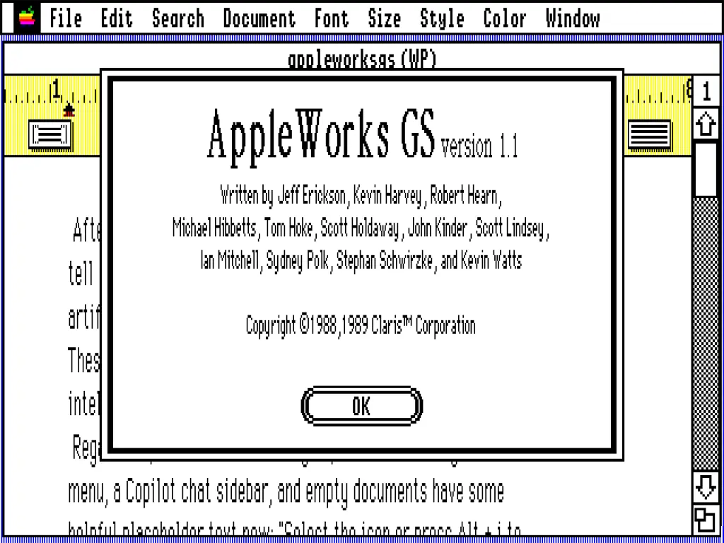 AppleWorks GS on Apple GS/OS