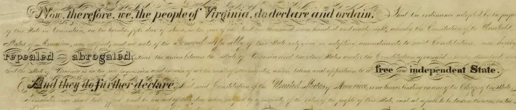 Virginia Ordinance of Secession